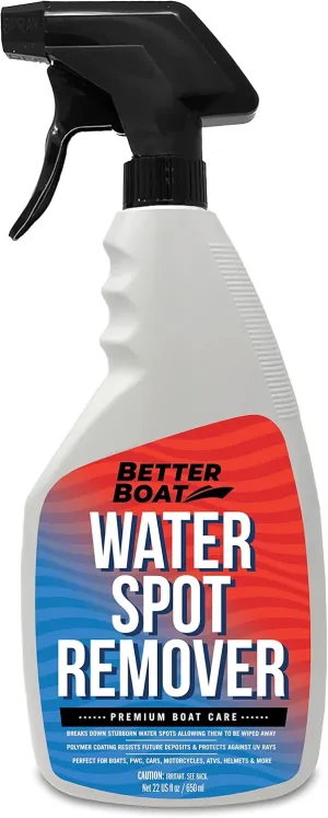 Boat Cleaner and Water Spot Remover, Marine-Grade Wax and Polish, for Hull, Vinyl, Fiberglass, Car, Seat, and Glass Cleaning, Hard Water Stain Remover and Protectant