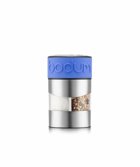 Bodum Twin Dual Salt and Pepper Grinder, Stainless Steel w/Silicone Sleeve, Matisse