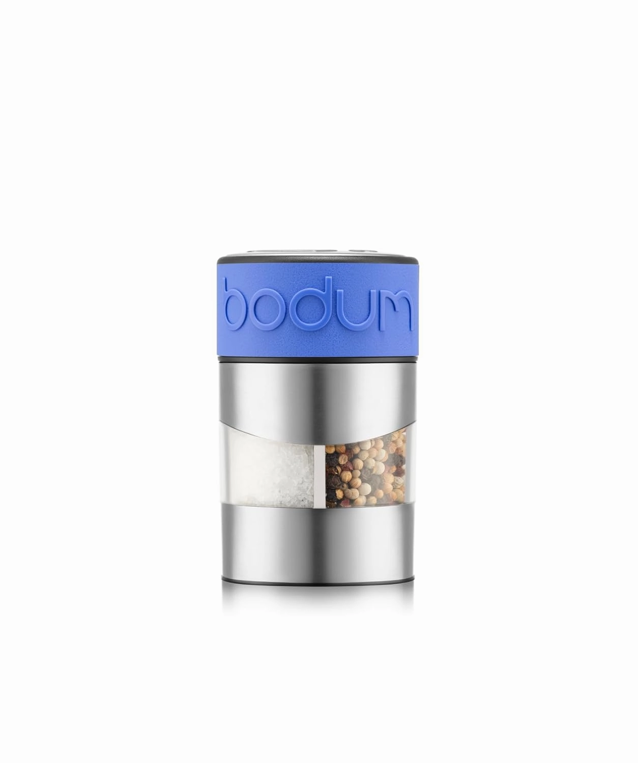 Bodum Twin Dual Salt and Pepper Grinder, Stainless Steel w/Silicone Sleeve, Matisse