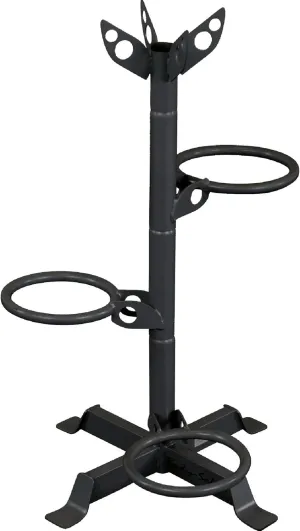 Body-Solid (GMR5B) Short Medicine Ball Stand - Compact Vertical Storage Rack for 3 Exercise Balls with 360° Pivoting Rings - Home & Commercial Gym Equipment, Black