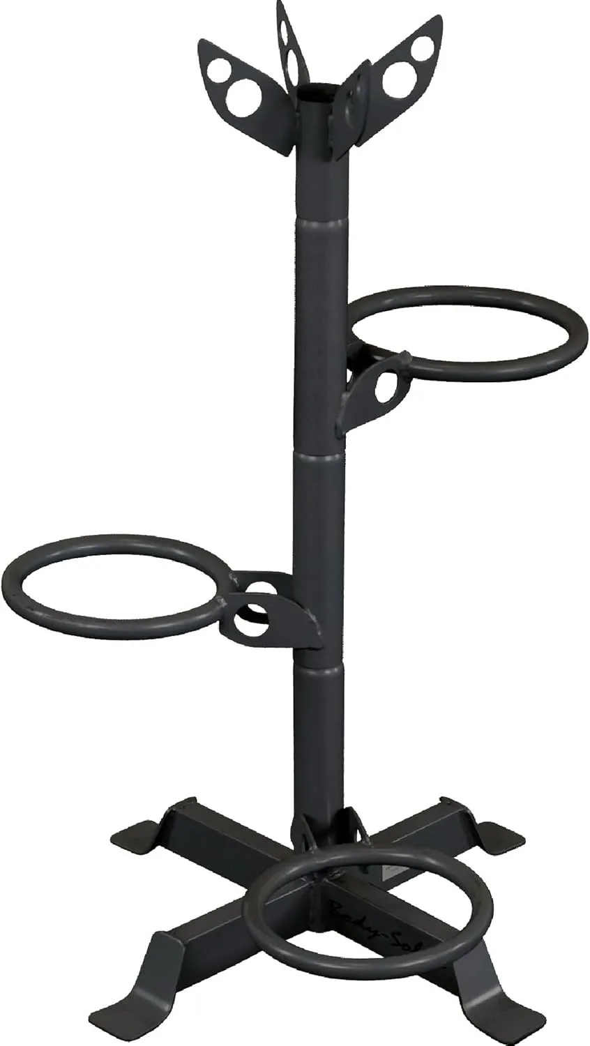 Body-Solid (GMR5B) Short Medicine Ball Stand - Compact Vertical Storage Rack for 3 Exercise Balls with 360° Pivoting Rings - Home & Commercial Gym Equipment, Black