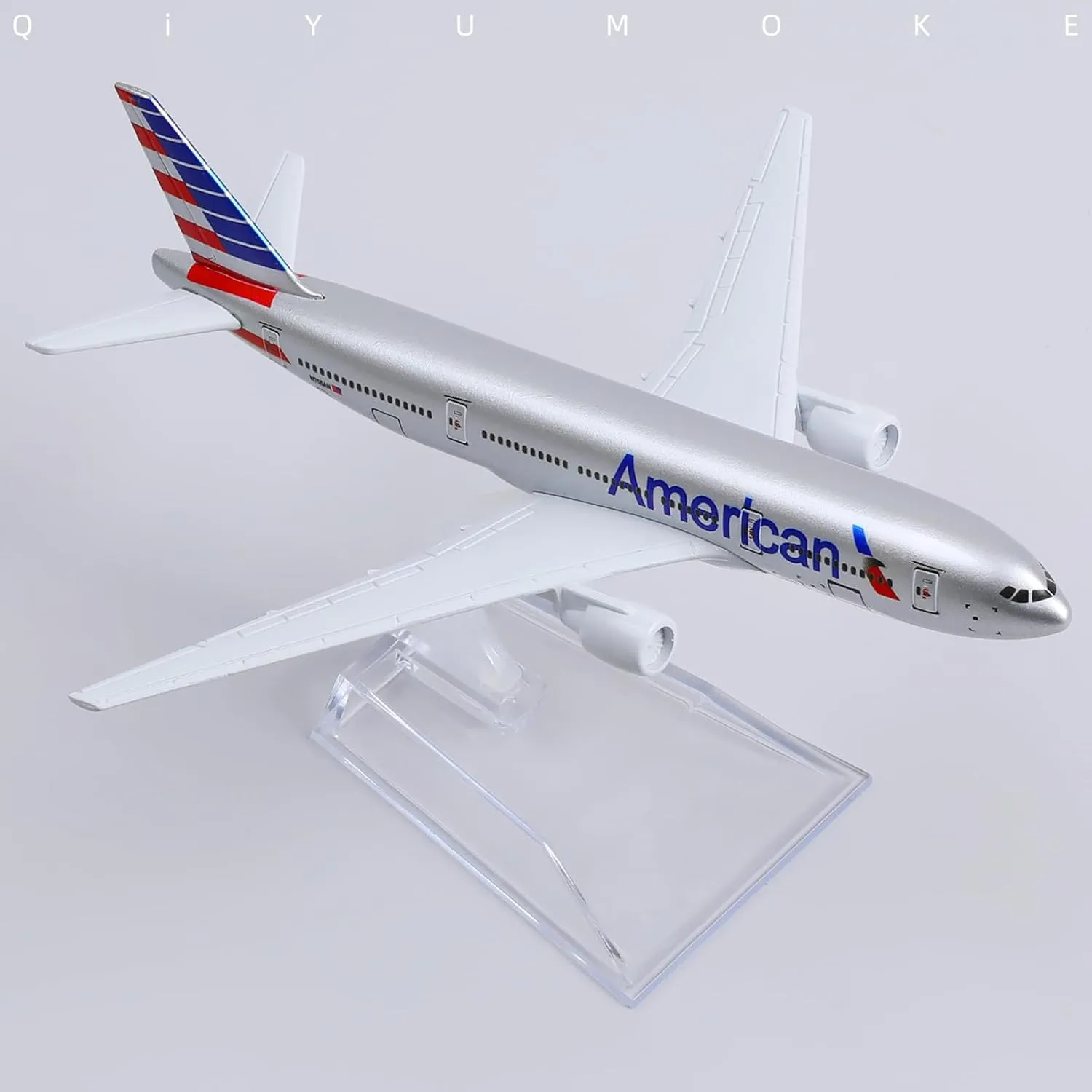 Boeing 777 AA Airlines 1/400 Diecast Metal Airplane Model with Stand -Airlines Alloy Model Plane (6 inches Long) Display Collectible Model Kit for Aviation Enthusiast Gift