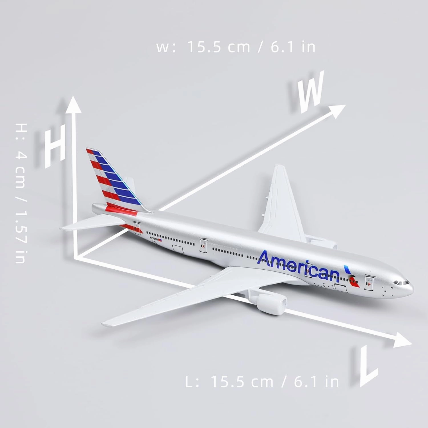 Boeing 777 AA Airlines 1/400 Diecast Metal Airplane Model with Stand -Airlines Alloy Model Plane (6 inches Long) Display Collectible Model Kit for Aviation Enthusiast Gift