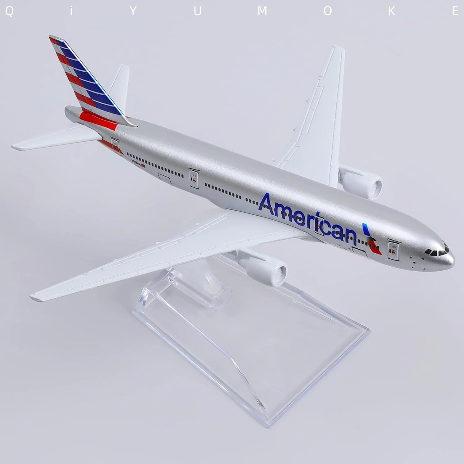 Boeing 777 AA Airlines 1/400 Diecast Metal Airplane Model with Stand -Airlines Alloy Model Plane (6 inches Long) Display Collectible Model Kit for Aviation Enthusiast Gift