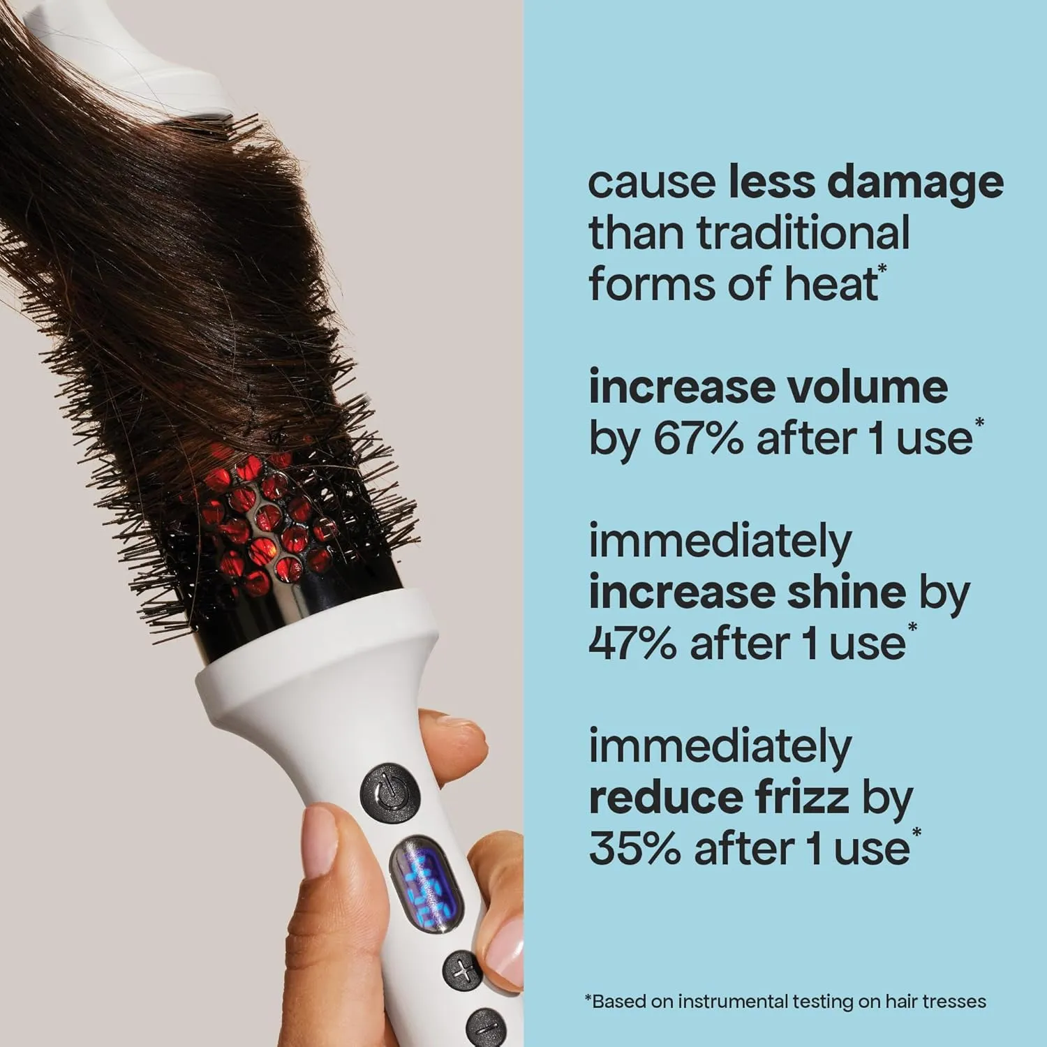 BONDIBOOST Infrared Thermal Brush, Heated Thermal Round Brush for Smooth   Shiny Hair, Dry Hair Styling for Instant Volume, Less Hair Breakage   Minimizes Snags, Frizz-Free