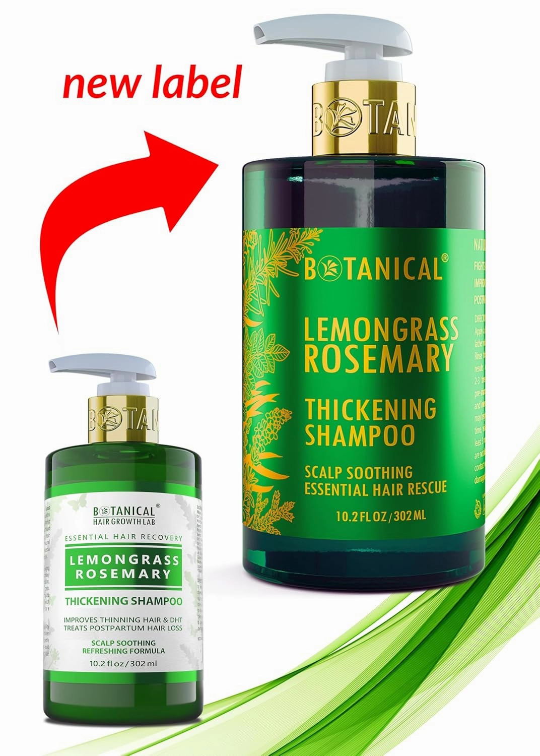 Botanical Hair Growth Rosemary Shampoo with Saw Palmetto Hair Thickening Anti-Thinning Scalp Stimulating Natural Anti-Hair Loss Products For Women & Men 10.2 Fl Oz