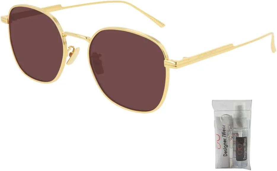Bottega Veneta BV1014SK Square Sunglasses for Men for Women   BUNDLE with Designer iWear Eyewear Care Kit