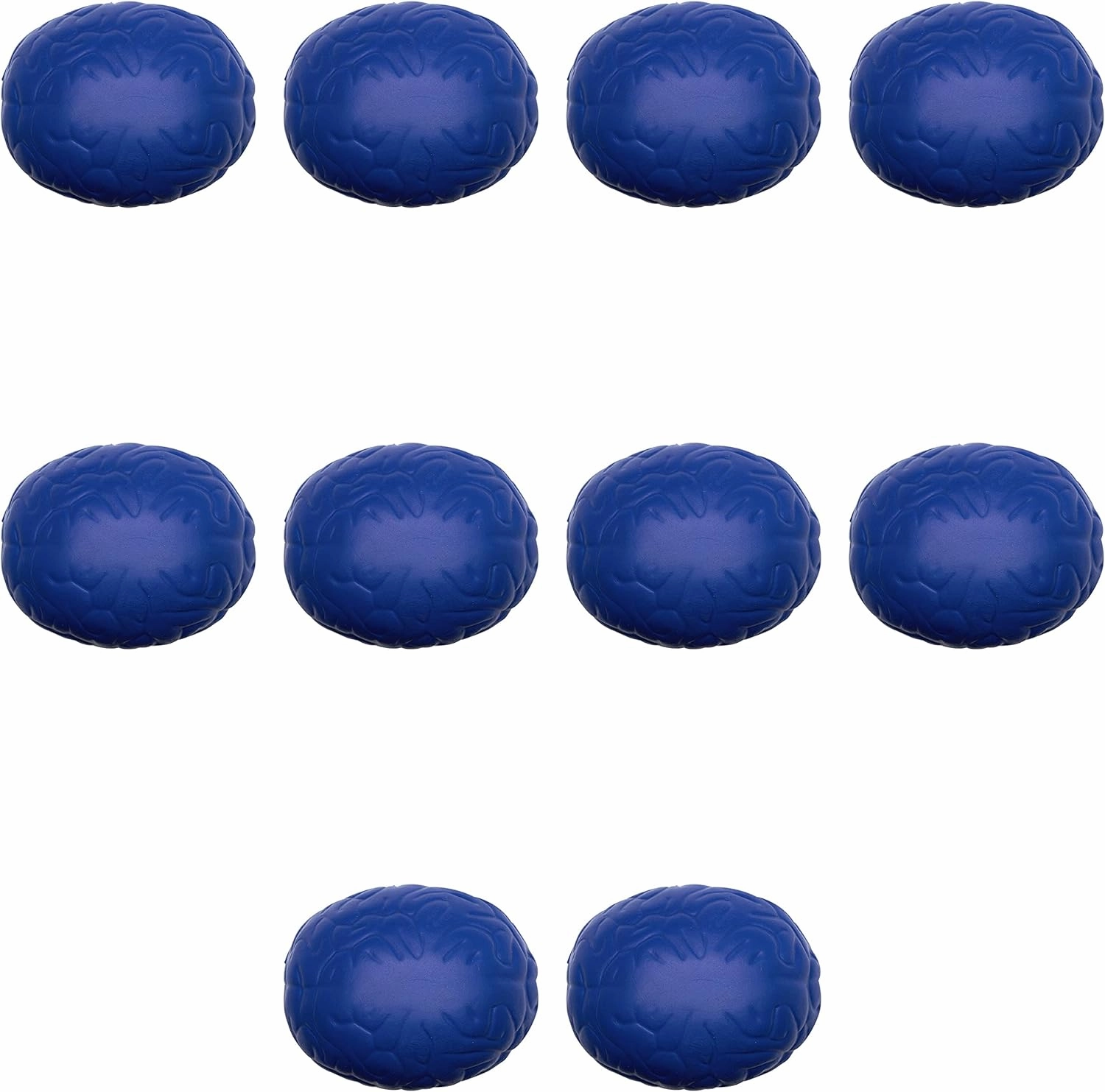 Brain Squeeze Balls Set of 10, Bulk Pack - Stress Relief, Perfect for Your Desk, Office or Home - Blue