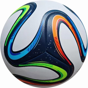 Brazil 2014 World Cup Quality Football League Quality Soccer Ball Thermally Bonded Match Ball Seamless Stitching size5 - Official Match Weight- Professional Grade Leather-Perfect Collector's Soccer