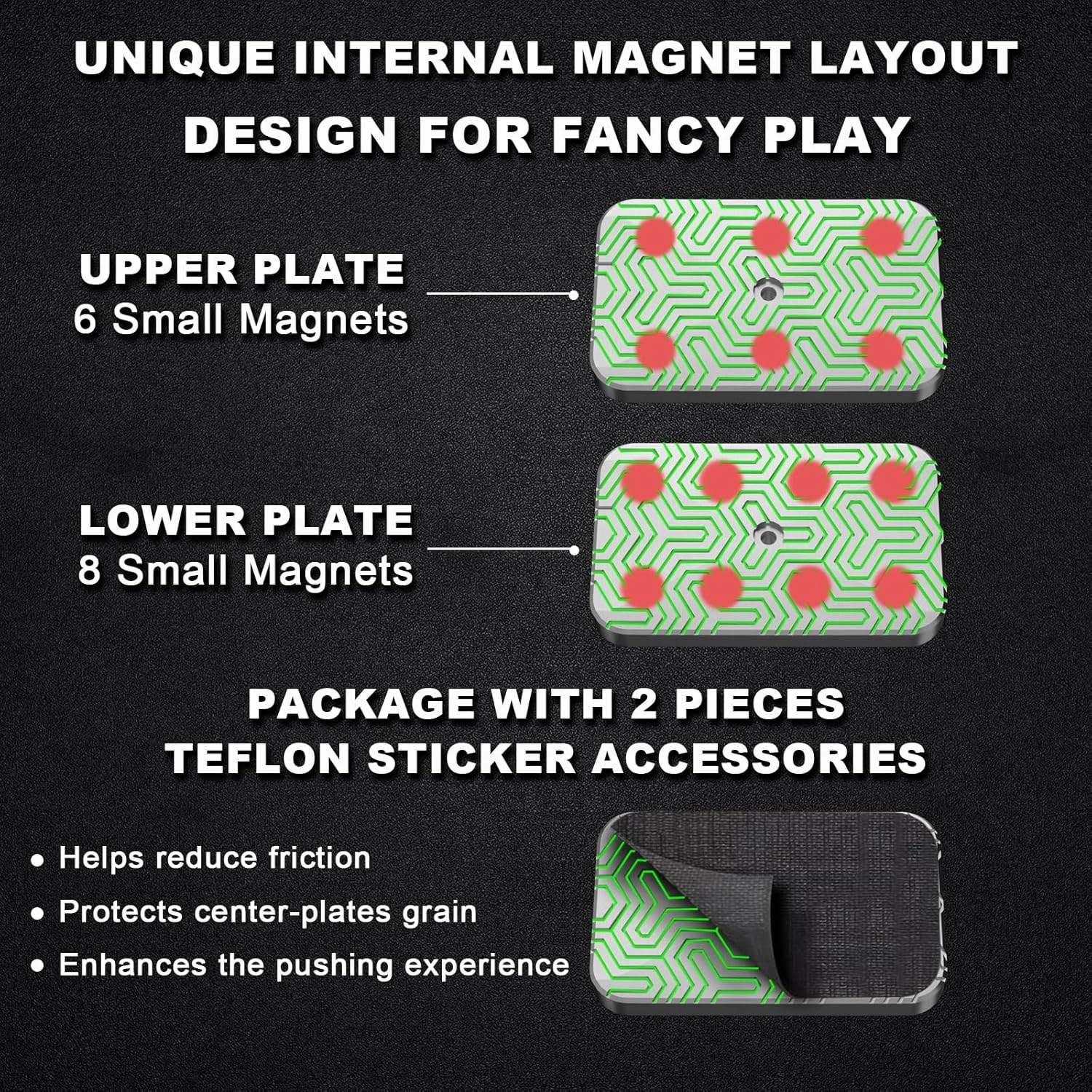 Breakthrough Fidget Slider, Trackless Fidget Slider for Fancy Play, EDC Fidget Toys Adults Sensory Toys Home Office Executive Desk Toys Gift for ADHD/ADD/Autism (Luminous Green)