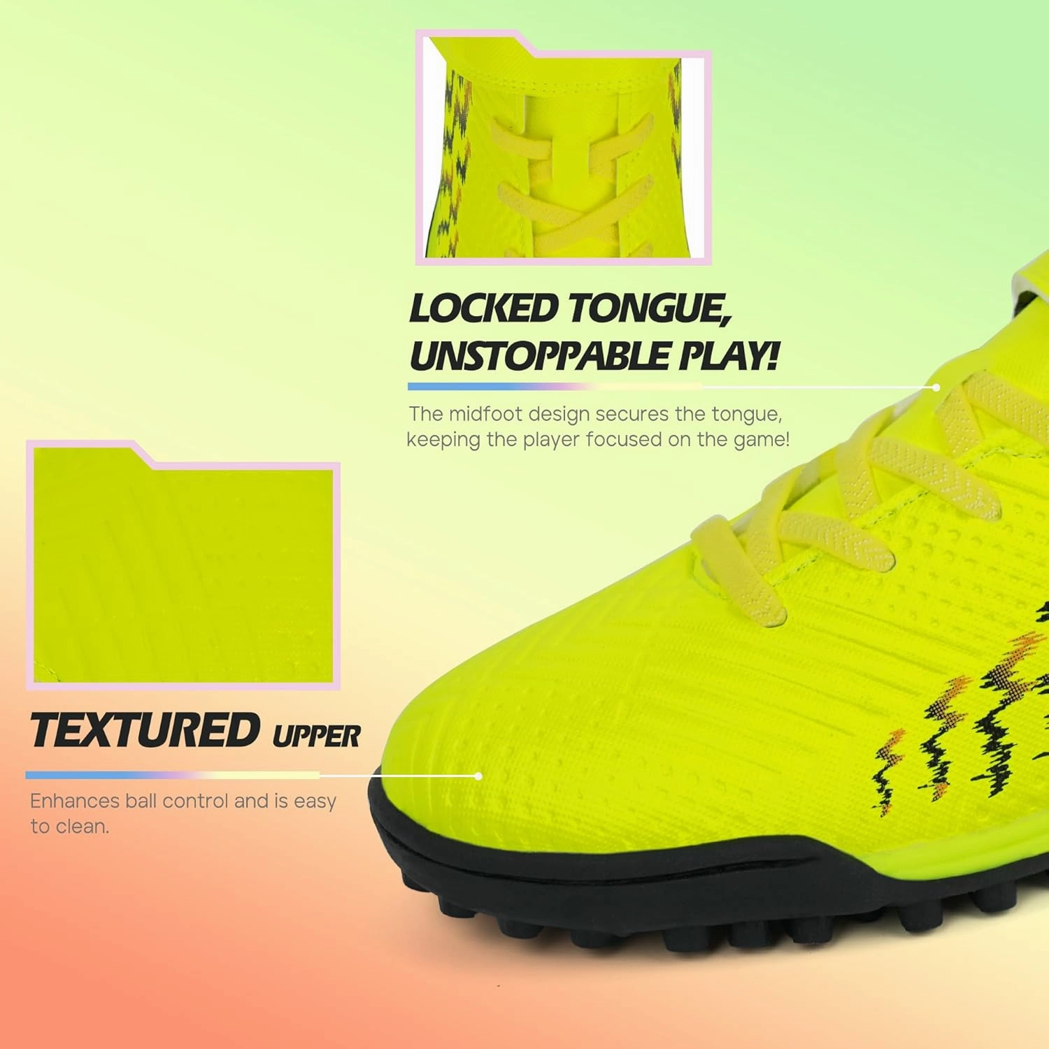brooman Kids Turf Soccer Shoes Girls Boys Indoor Soccer Shoes