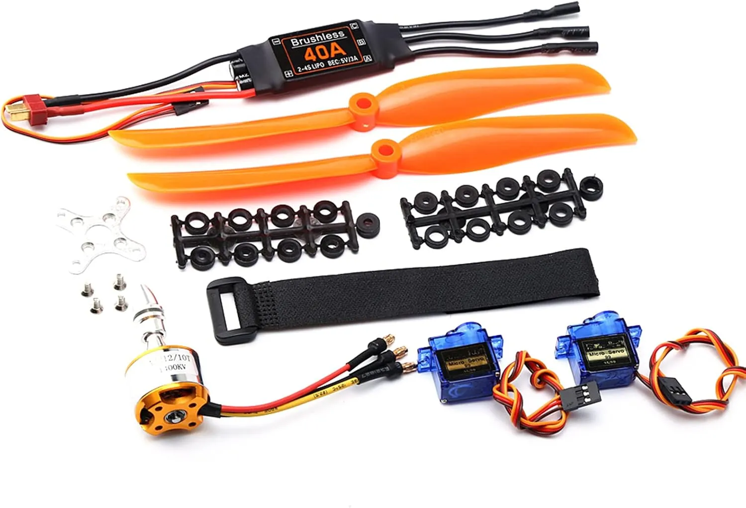 Brushless Motor 1400KV 40A ESC 8060 Propeller 9G Micro Servo 2pcs for RC Plane Helicopter T Plug