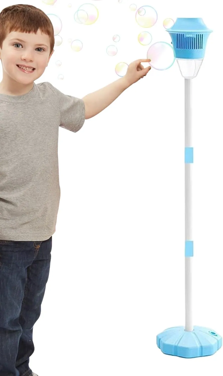 Bubble Machine Lantern | Bubble Torch Garden Lamp Stand with Music | Rechargeable Toy Landscape Decoration with Adjustable Height for Wedding, Birthday, Picnic