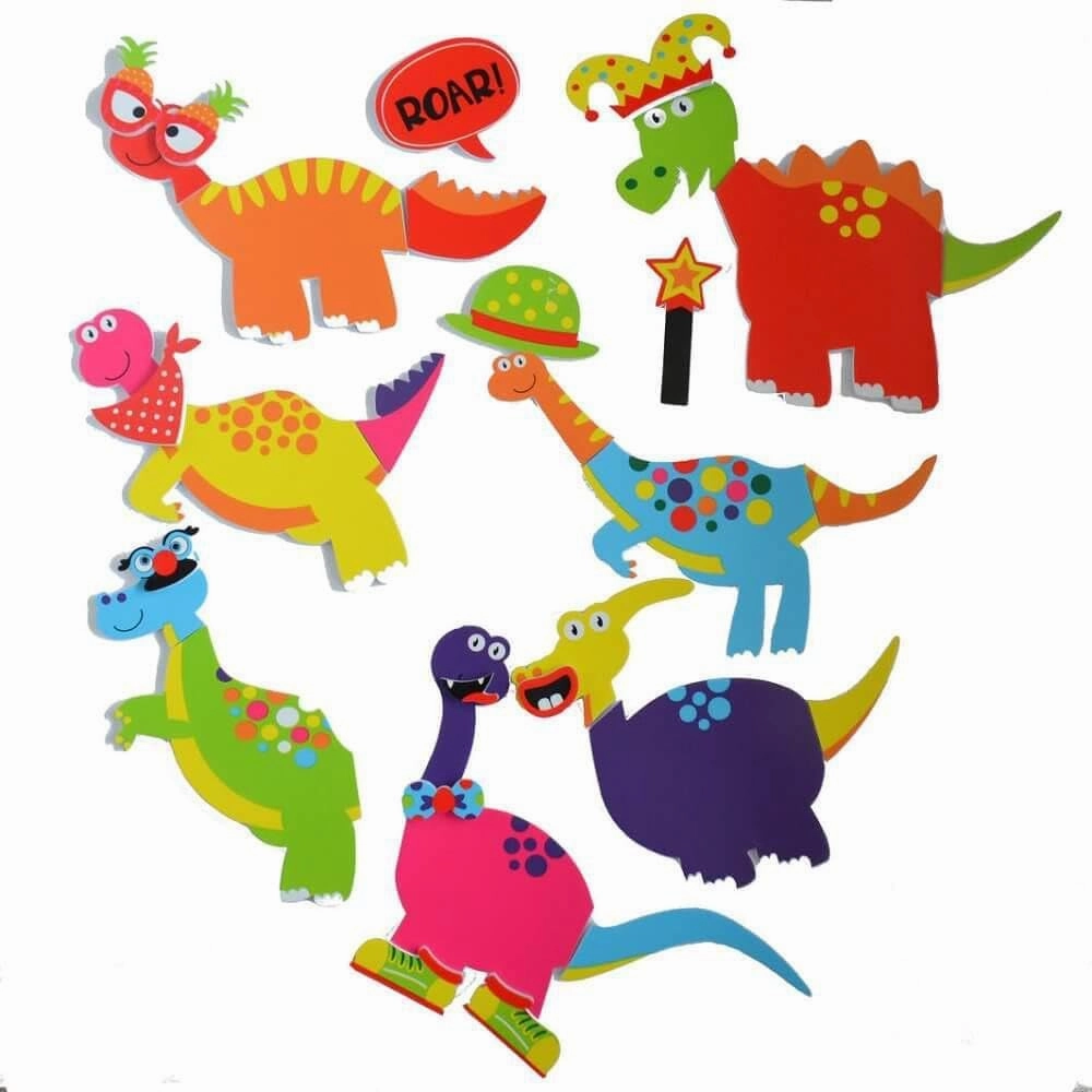 Buddy & Barney: Weird & Wonderful Dinosaurs Bath Time Stickers - 33 Reusable Foam Stickers, Mesh Storage Bag, Mix & Match, Tub Water Toy, Kids Age 3 