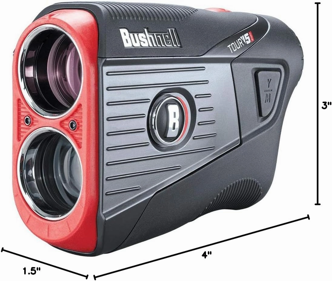 Bushnell Tour V5 Golf Laser Rangefinder Patriot Pack PlayBetter Bundle | with Carrying Case, Divot Tool, PlayBetter Microfiber Towel and Two Batteries | Best Golf Rangefinder | Pinseeker Jolt, 6X Mag | 201901P 201911P