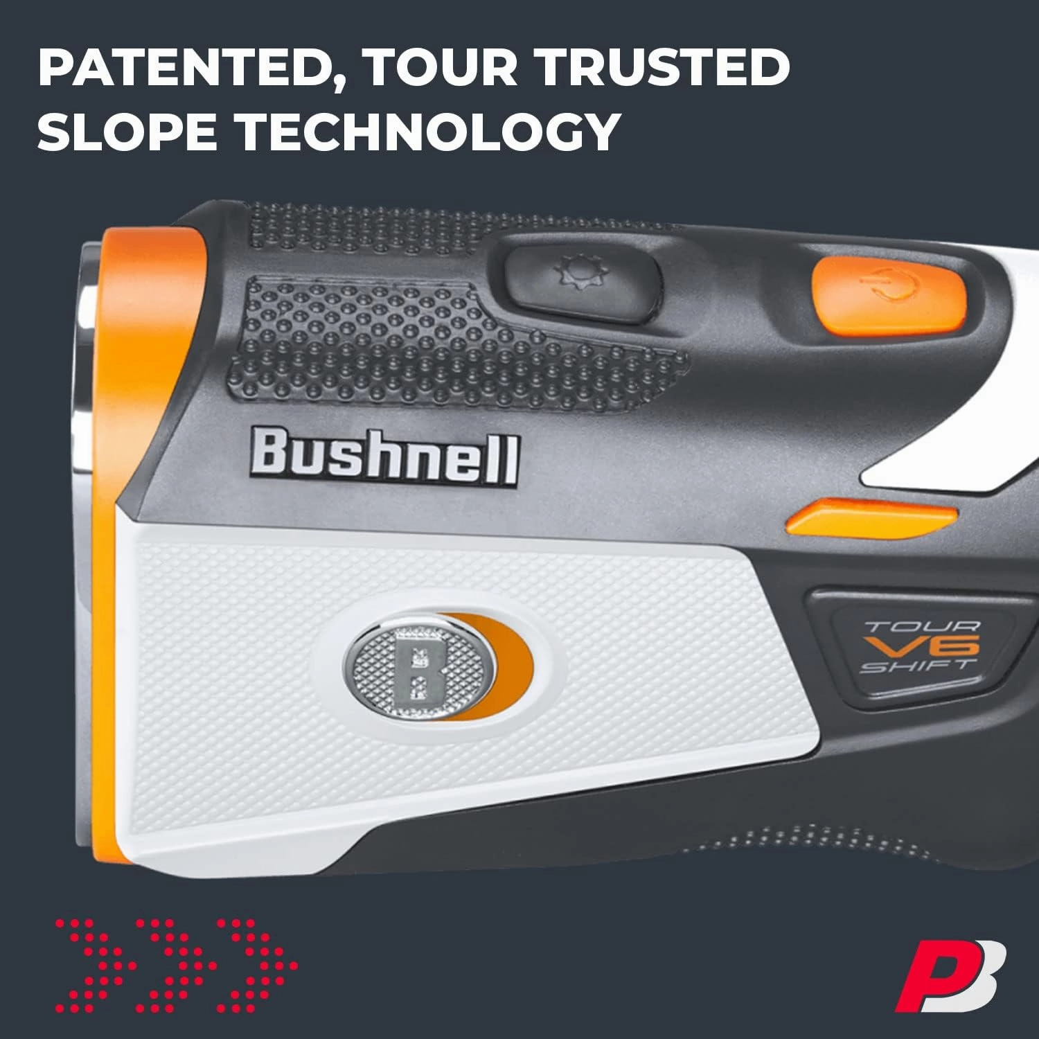 Bushnell Tour V6 Golf Rangefinder Gift Box Bundle - PinSeeker with Visual JOLT, BITE Magnetic Mount - includes PlayBetter Microfiber Towel & Extra CR2 Battery