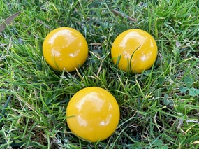 BuyBocceBalls Listing - Premium Quality, Official Tournament-Grade Pallino or Pallina for Bocce - Regulation Size 60mm - Yellow - Pack of 3 - Use with 100, 107 or 110 mm Bocce Balls