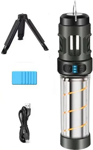 Buzz Defense Portable, 2025 New BuzzDefense Dual Mode Integrated Camping Lantern with 3000 mAh USB Charging, Waterproof, Adjustable Brightness LED Camping Light for Outdoor, Garden, Picnic (2*Black)(B