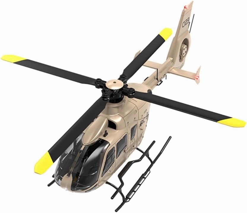 C123 1/36 Scale EC135 RC Helicopter, 2.4G 6CH Single-Rotor Remote Control Helicopter, 6G Mode & 6-Axis Gyro Aircraft Model Gift Toy for Adult - 1 Battery