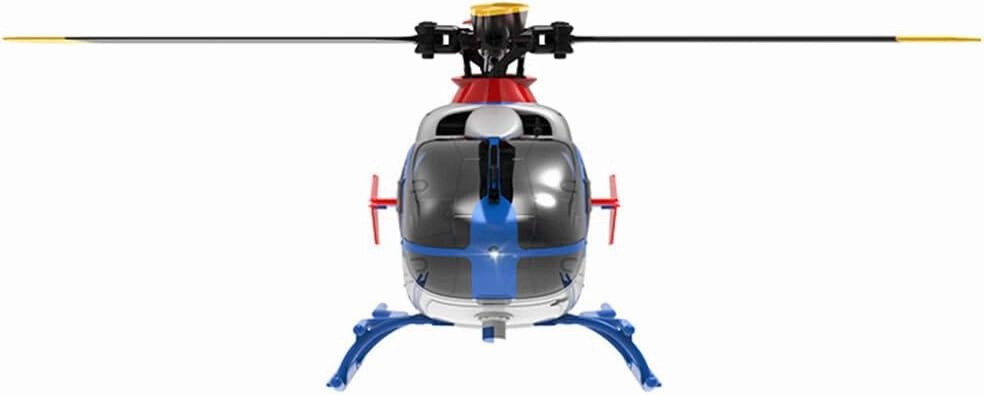 C123 1/36 Scale EC135 RC Helicopter, 2.4G 6CH Single-Rotor Remote Control Helicopter, 6G Mode & 6-Axis Gyro Aircraft Model Gift Toy for Adult - 4 Battery