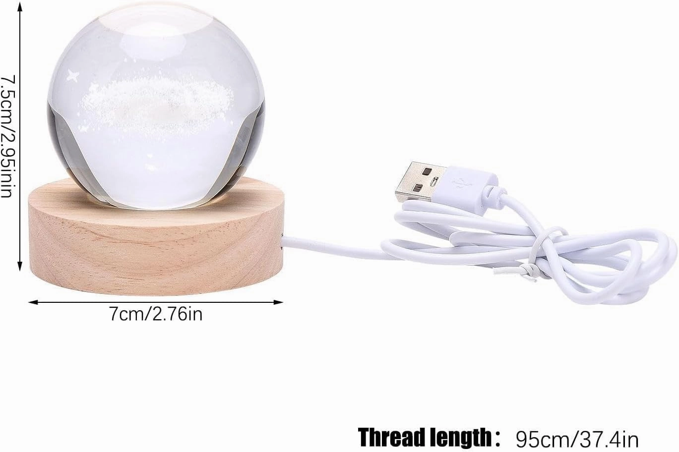 C&M 3D Dandelion Crystal Ball Night Light,Dandelion Figurine Lamp,Decorative Glass Sphere Ball Paperweight Crystal Sea Animal Decorations for Home (Dandelion)