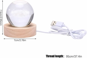 C&M 3D Dandelion Crystal Ball Night Light,Dandelion Figurine Lamp,Decorative Glass Sphere Ball Paperweight Crystal Sea Animal Decorations for Home (Dandelion)