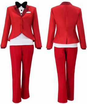 C-ZOFEK Red Cosplay Costume Full Set Outfit Coat Shirt Pants and Bow tie for Halloween