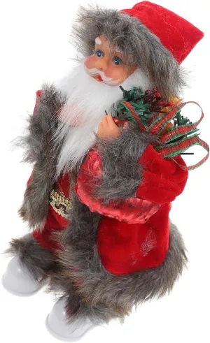 Cabilock Adorable Electric Santa Claus Toy Musical Santa Claus Doll Christmas Scene Prop No Battery Required Perfect Xmas Decor for Home