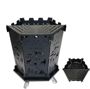Camp Stove Backpacking, BBQ Wood Burning Foldable Camp Stoves Backpacking Burner, Backpacking Camping Burner Compfire Bonfire Rack for Outdoor, Trip & Hiking