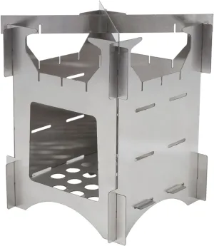 Camping Stainless Steel Portable Wood Burning Stove, Easy to Carry Lightweight Camping Tool for Hiking, Picnic, Outdoor Stove