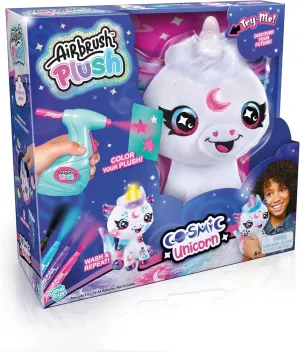 Canal Toys Airbrush Plush Cosmic Light Up Unicorn! Decorate, wash, Repeat! Customize Your own Spray Art Plush. Light up Fortune teller's Horn. Ages 6 