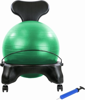 Cando Ball Chair Inflatable Ergonomic Active Seating Exercise Ball Chair with Air Pump for Home, Office, and Classroom