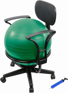 CanDo Metal Ball Chair - Inflatable Ergonomic Active Seating Exercise Ball Chair with Air Pump for Home, Office, and Classroom