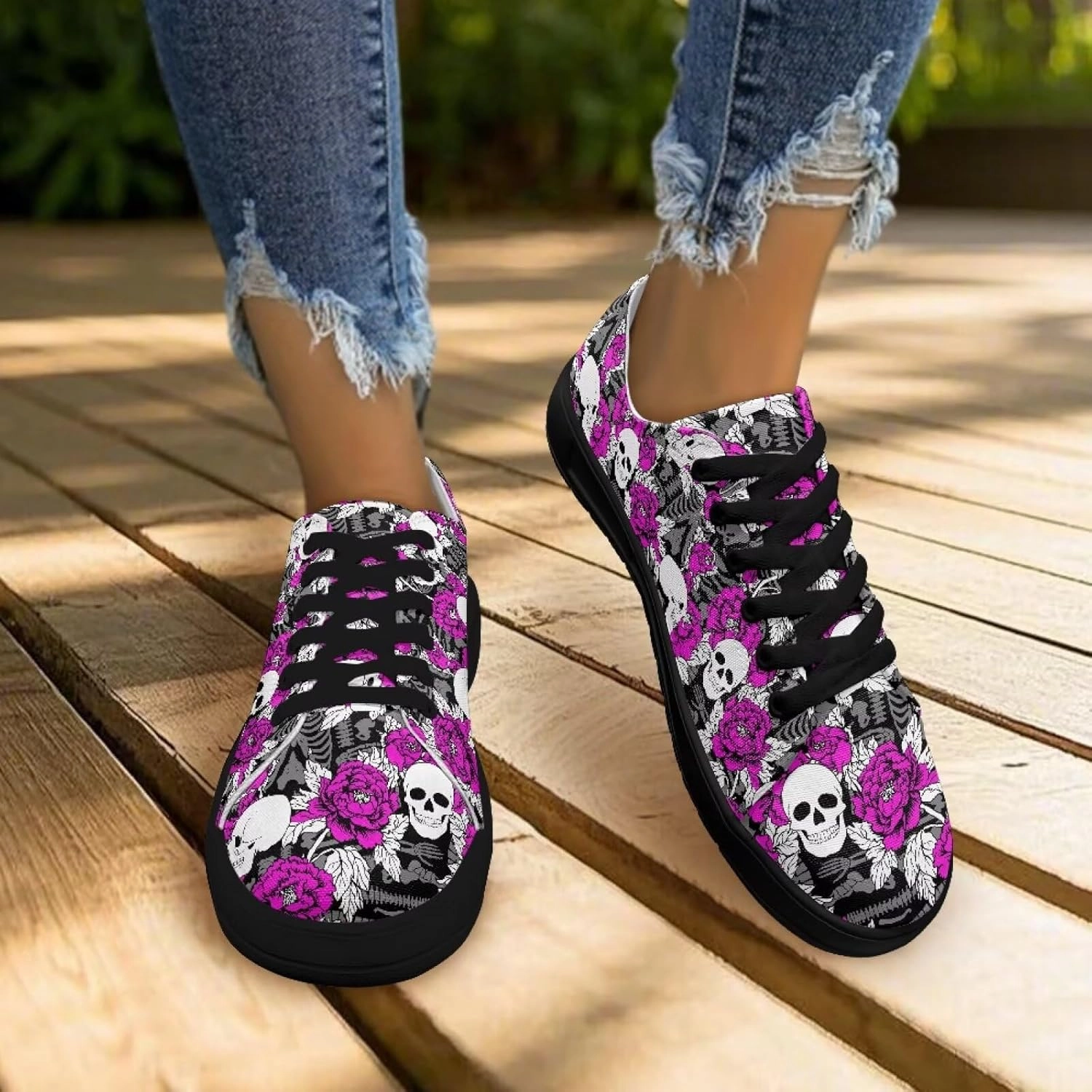 Canvas Sneakers for Women Low Top Lace Up Shoes Comfortable Canvas Tennis Shoes with Anti Skid EVA Sole Dressy Flats