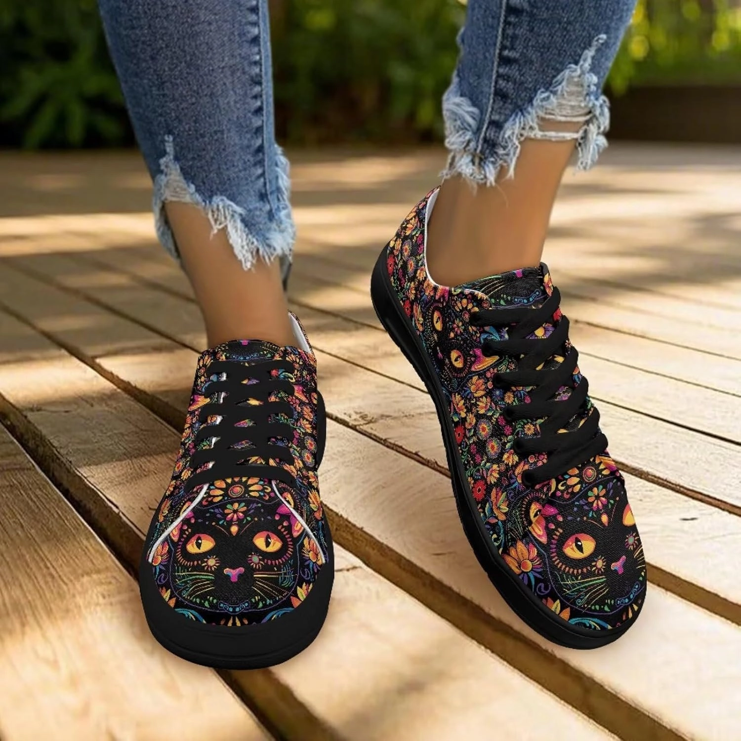 Canvas Sneakers for Women Low Top Lace Up Shoes Comfortable Canvas Tennis Shoes with Anti Skid EVA Sole Dressy Flats