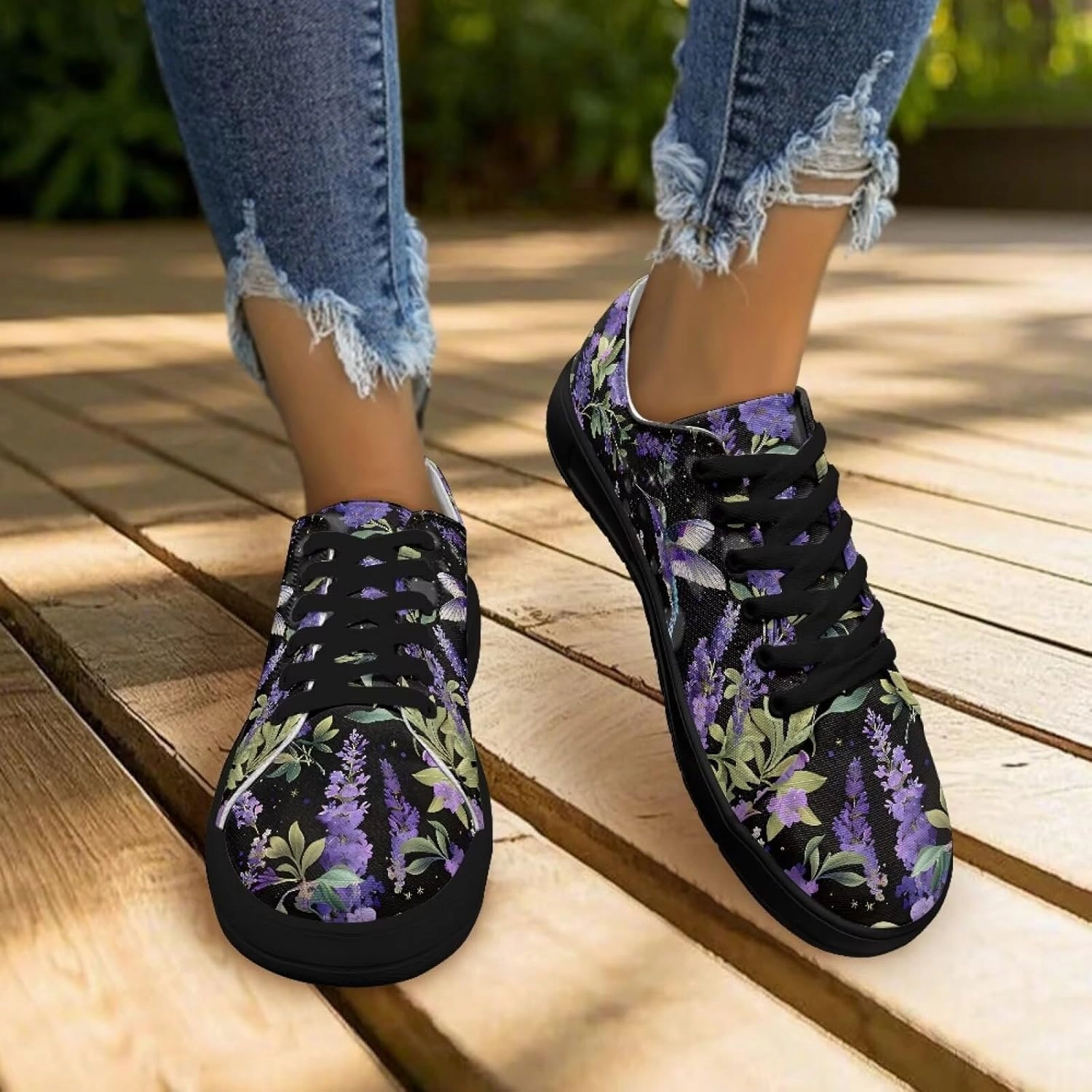 Canvas Sneakers for Women Low Top Lace Up Shoes Comfortable Canvas Tennis Shoes with Anti Skid EVA Sole Dressy Flats
