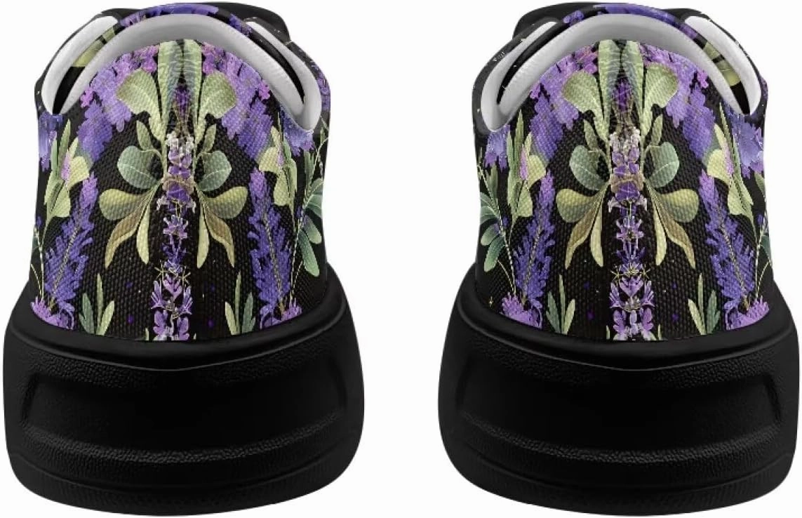 Canvas Sneakers for Women Low Top Lace Up Shoes Comfortable Canvas Tennis Shoes with Anti Skid EVA Sole Dressy Flats