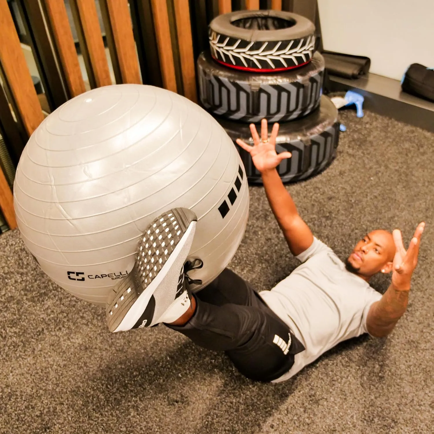 Capelli Sport Exercise Ball for Yoga, Balance Ball, Pilates, Anti Burst Slip Resistant, Quick Pump