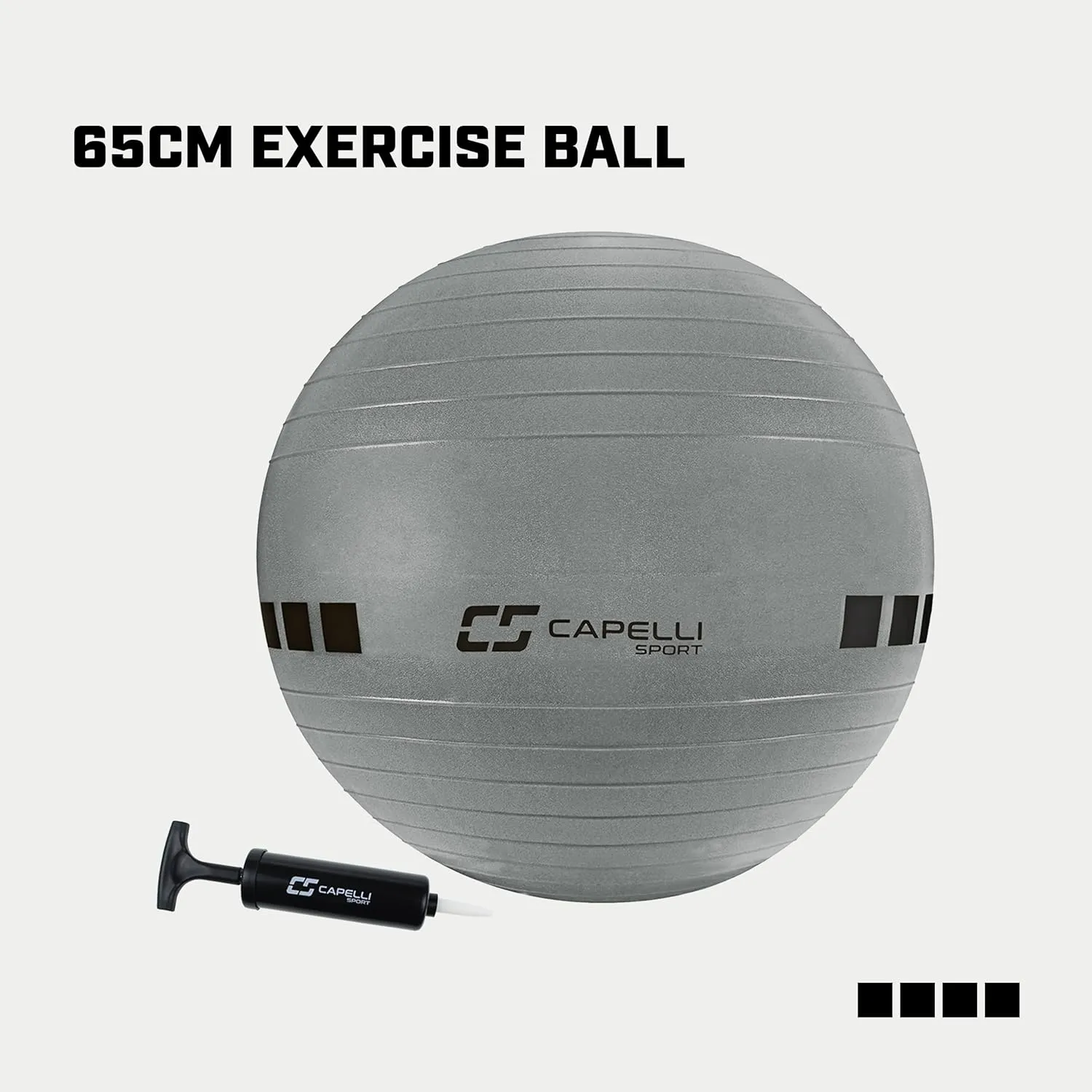 Capelli Sport Exercise Ball for Yoga, Balance Ball, Pilates, Anti Burst Slip Resistant, Quick Pump