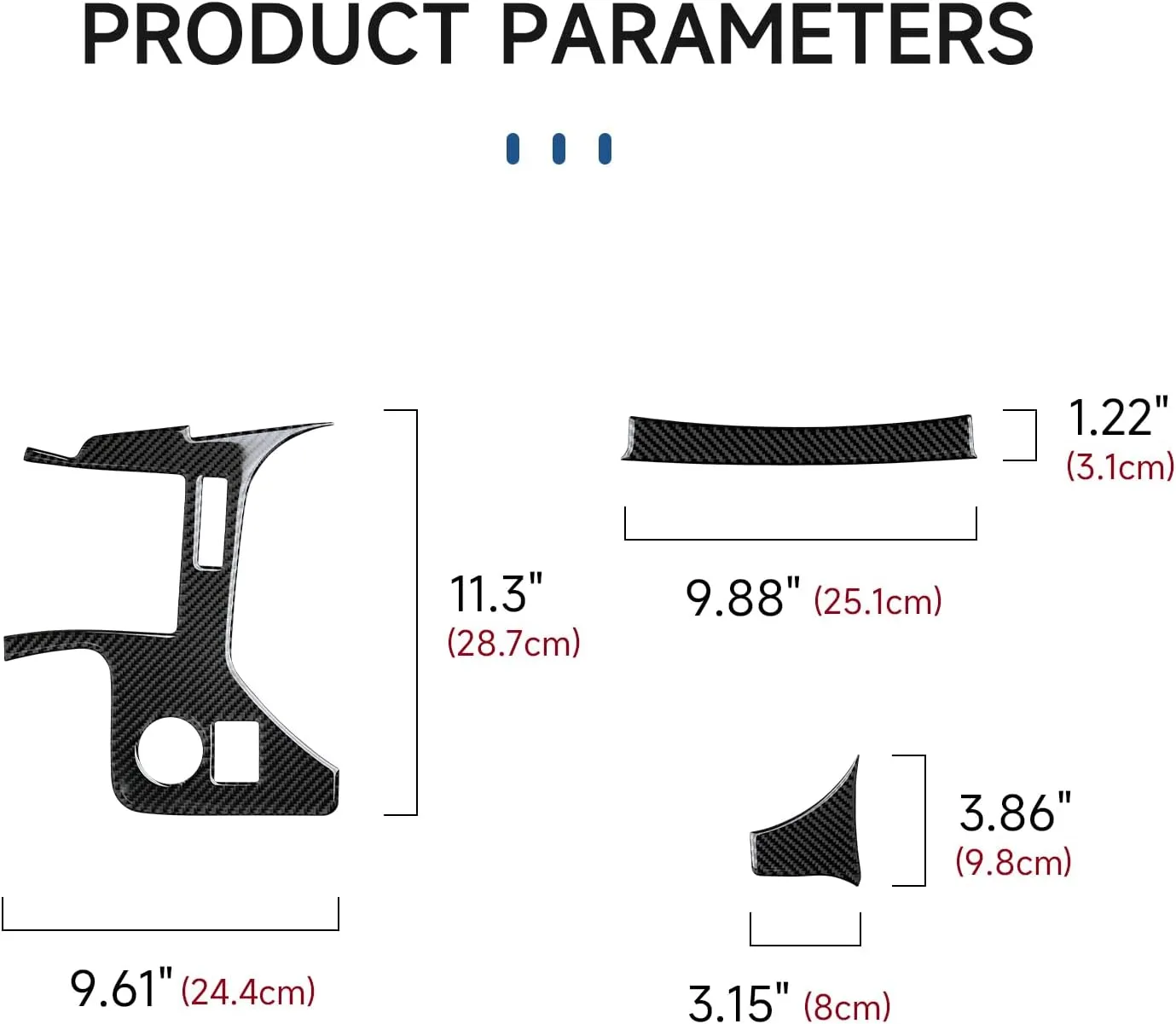 Car Carbon Fiber Dashboard Side Vent Air Conditioner AC Outlet Decoration Trim Cover for Chevrolet Express/GMC Savana 2008 - Present 1500 2500 3500 Interior Accessories (Style B)
