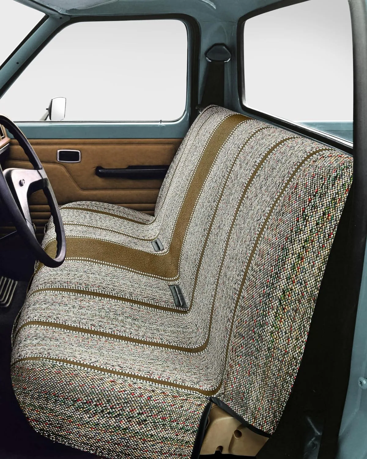 Car Seat Covers, Baja Saddle Blanket Car Accessories, Universal Fits Ford, Chevrolet, Dodge, Bench Seats, and Full Size Pickup Trucks (Beige)