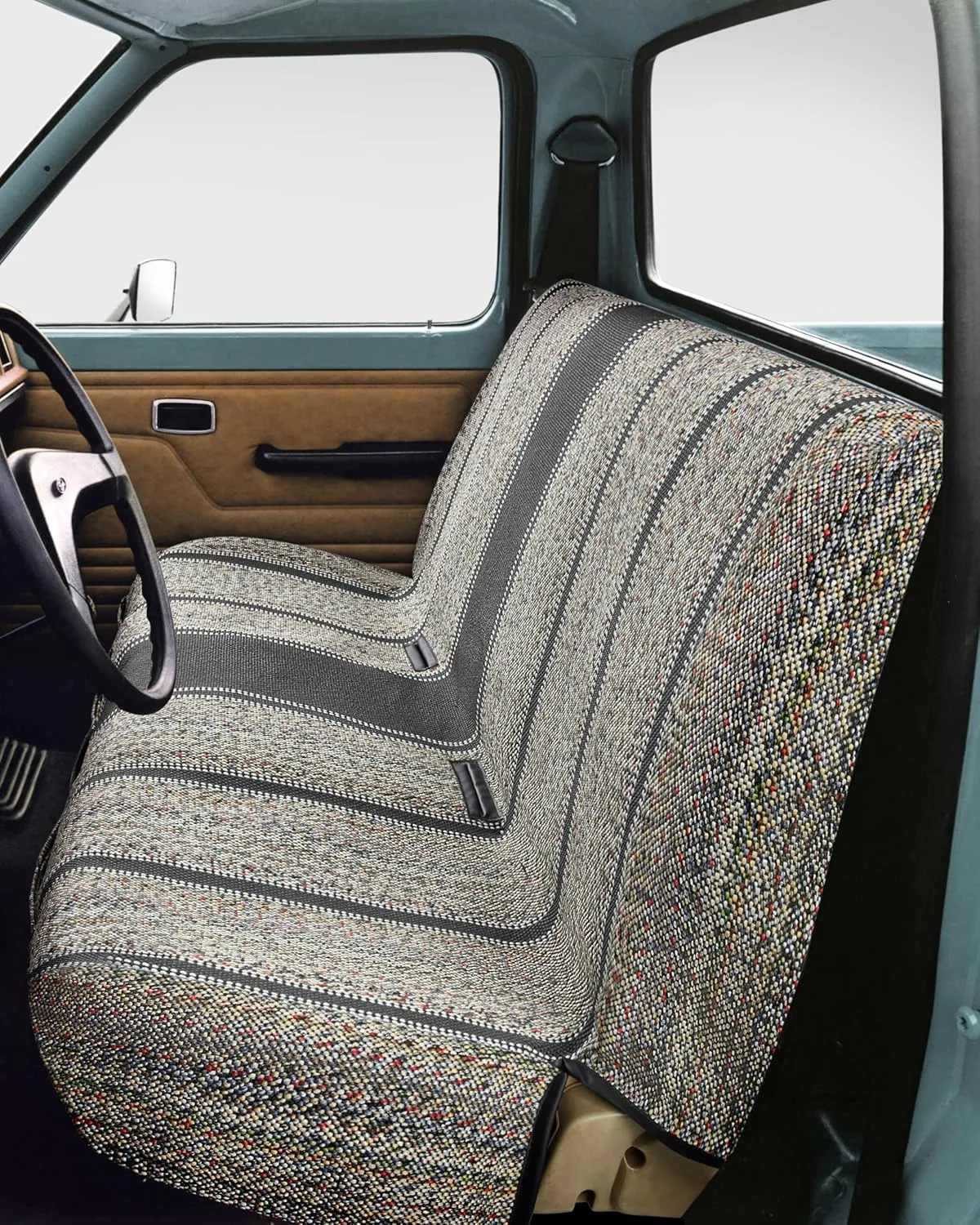 Car Seat Covers, Baja Saddle Blanket Car Accessories, Universal Fits Ford, Chevrolet, Dodge, Bench Seats, and Full Size Pickup Trucks (Gray)