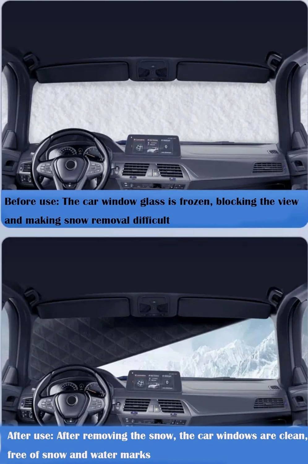 Car Snow Cover Windshield for Nissan Micra K13 Visia First/Acenta/Tekna 2010-2017, Snow Cover for Car Front Windshield Thickened Winter Magnetic Windshield Frost Cover Anti Frost Ice Snow