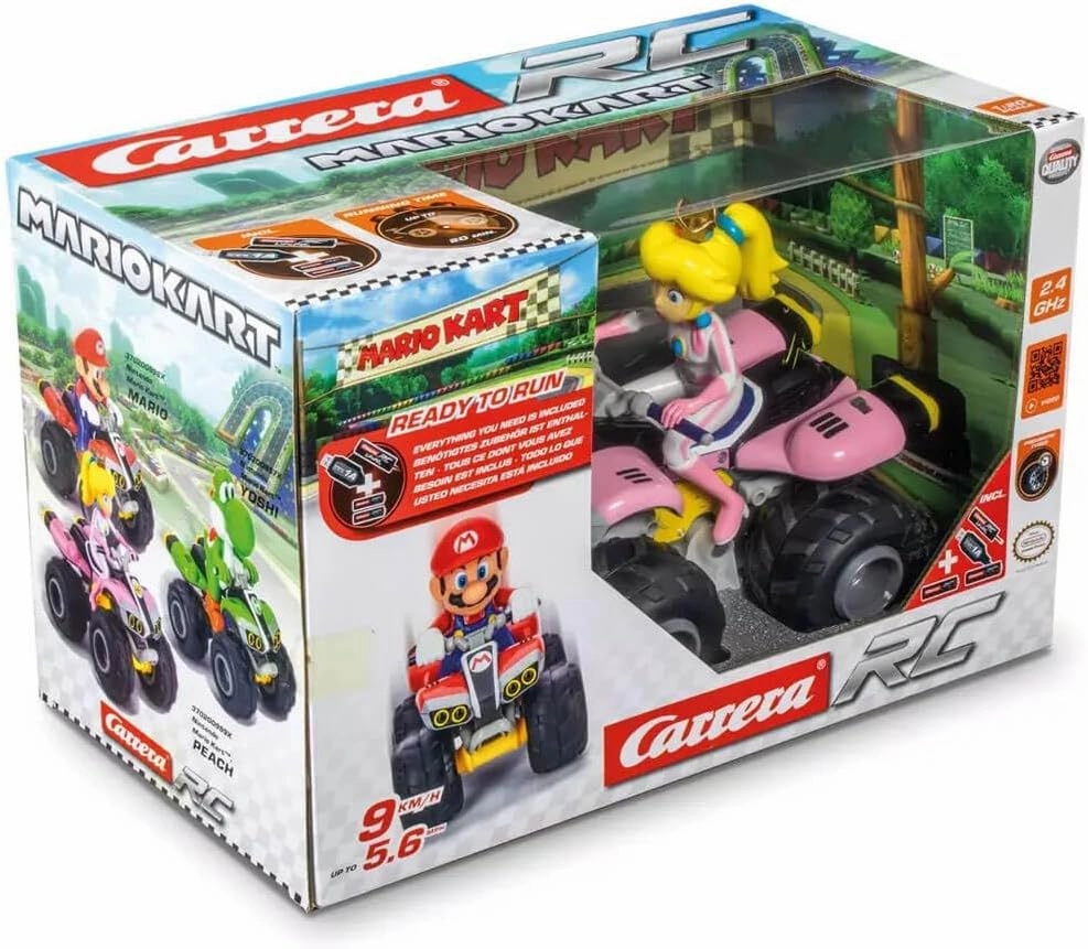 Carrera RC Nintendo Mario Kart 2.4 GHz Radio Remote Control Toy Car Vehicle - Peach Quad
