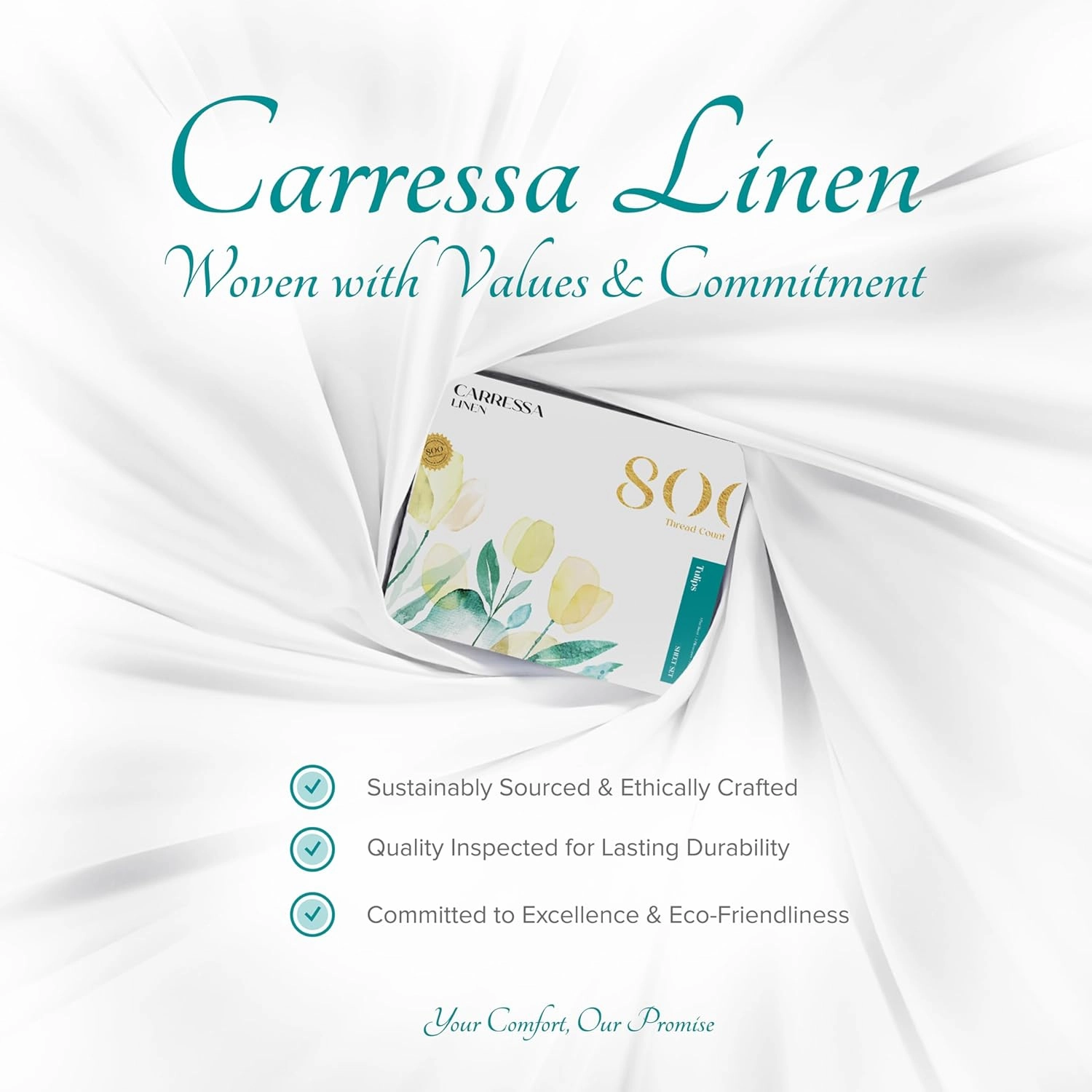 Carressa Linen 100% Egyptian Cotton Sheets Queen Size Bed Set - 4 PC 800 High Thread Count Egyptian Cotton Queen Sheet Set (Taupe), Soft, Cooling, 16" Deep Pocket Sateen Weave Luxury Hotel Bedsheet