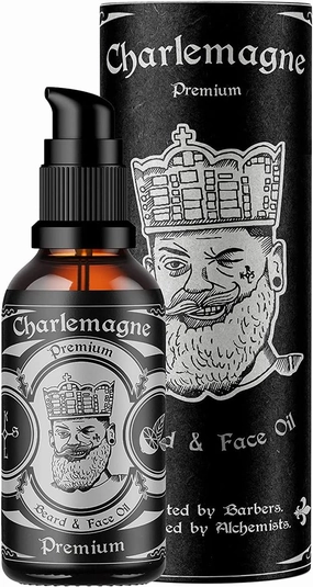 Charlemagne Beard Oil - 30ml Vegan & Leather Scented Men's Grooming Oil - Boosts Beard Growth - Made in Germany