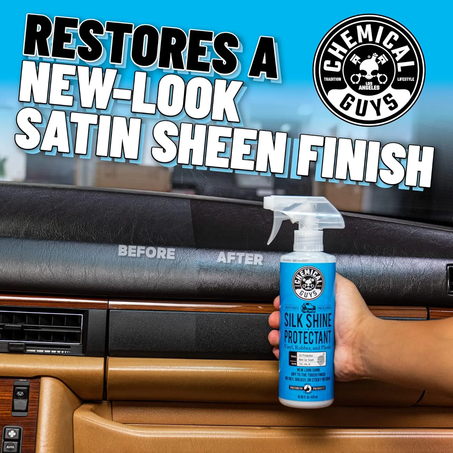 Chemical Guys TVD_109 Silk Shine Sprayable Dry-To-The-Touch Dressing and Protectant for Tires, Trim, Vinyl, Plastic and More, Safe for Cars, Trucks, Motorcycles, RVs & More, 128 fl oz (1 Gallon)