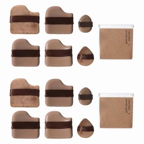 Chocolate Color Quick Makeup Foundation Puff Set:1 Box of 6 PCS Foundation Sponge Puff Cushion Puff Mini Powder Puff Collection (12pcs)