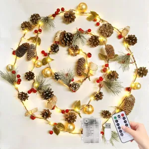 Christmas Fairy Lights Indoor 9.8FT 80 LED Garland with Remote 8 Modes Twinkle Lights for Bedroom Mantle Stairs Table Door Wall Christmas Tree Decor