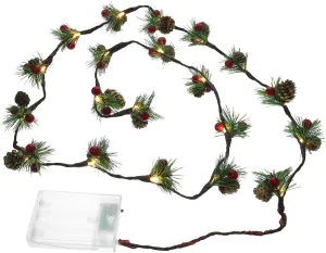 Ciieeo Led Pinecone String Lights with Berries Christmas Decorative Xmas Fairy Lights Red Berry Garland for Home Decoration